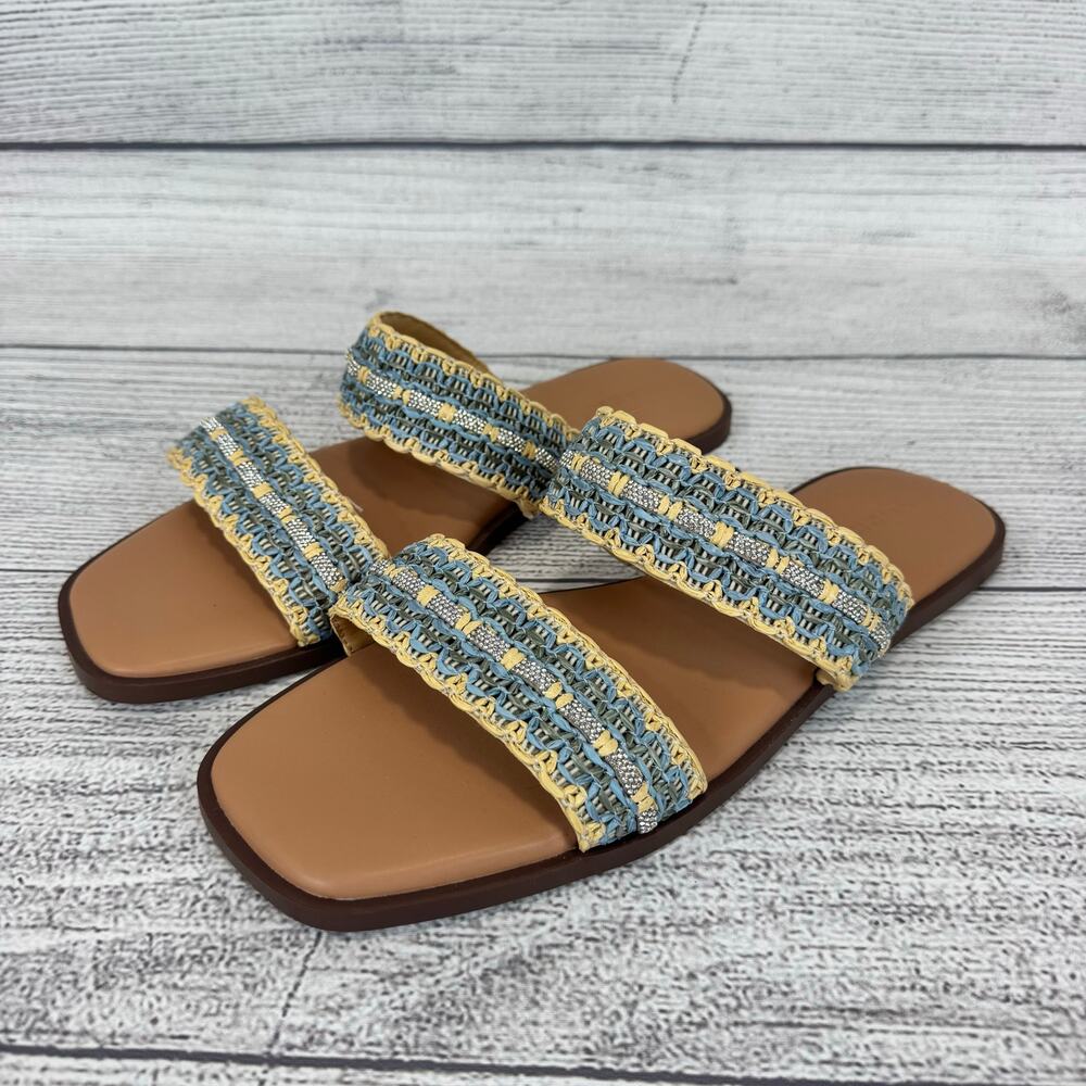 Torrid Women's Woven Embellished Double Band Sandals Size 11.5 Wide